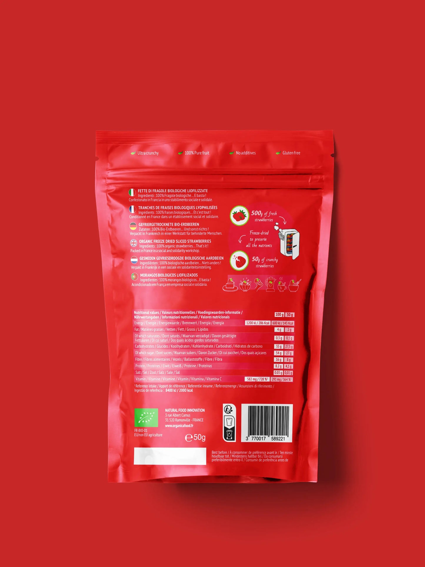 Crunchy Fruit Family Fraise Bio (50g)