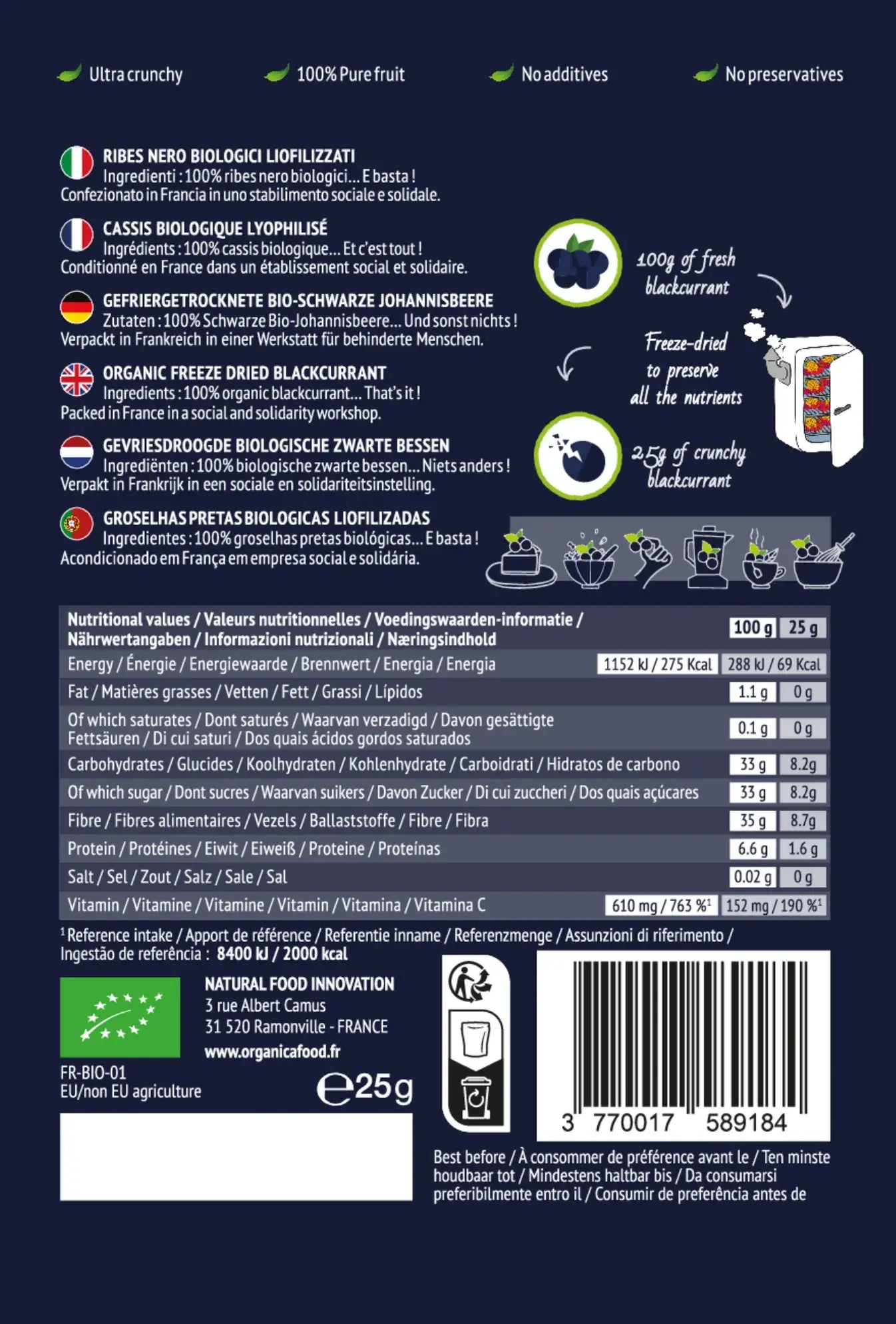 Crunchy Fruit Cassis bio