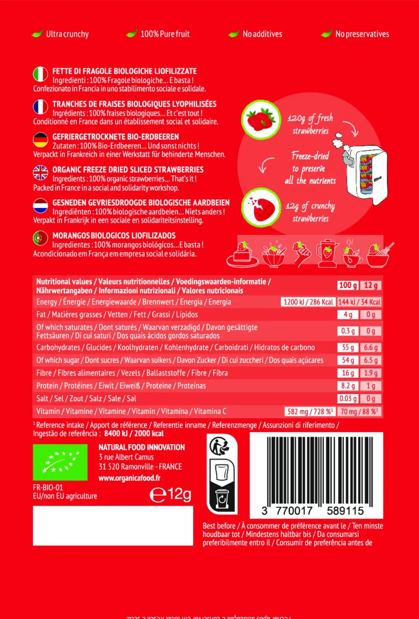 Crunchy Fruit Organic Strawberry