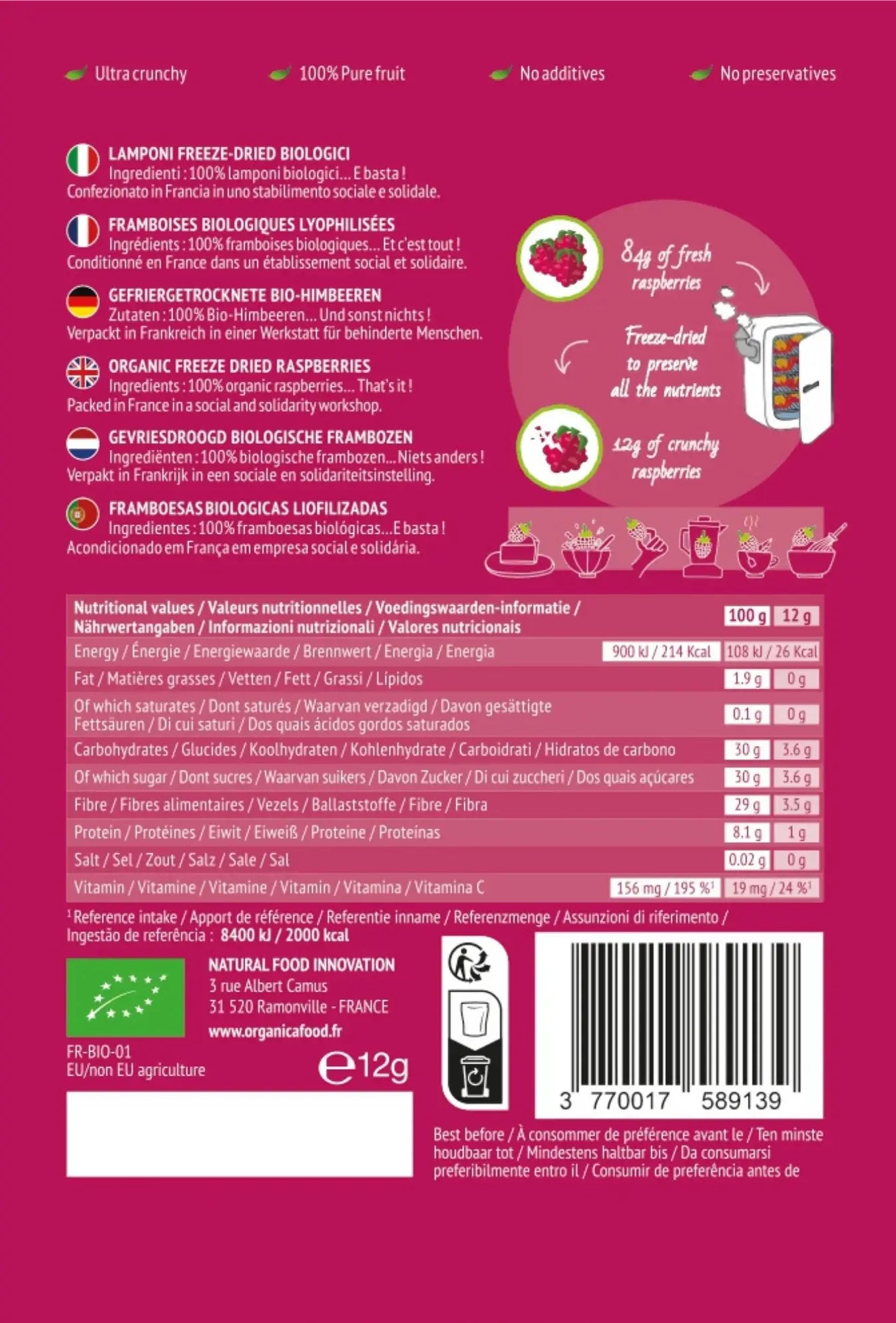Crunchy Fruit Framboise bio