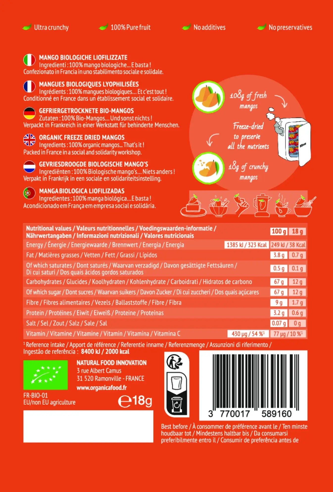 Crunchy Fruit Mangue bio