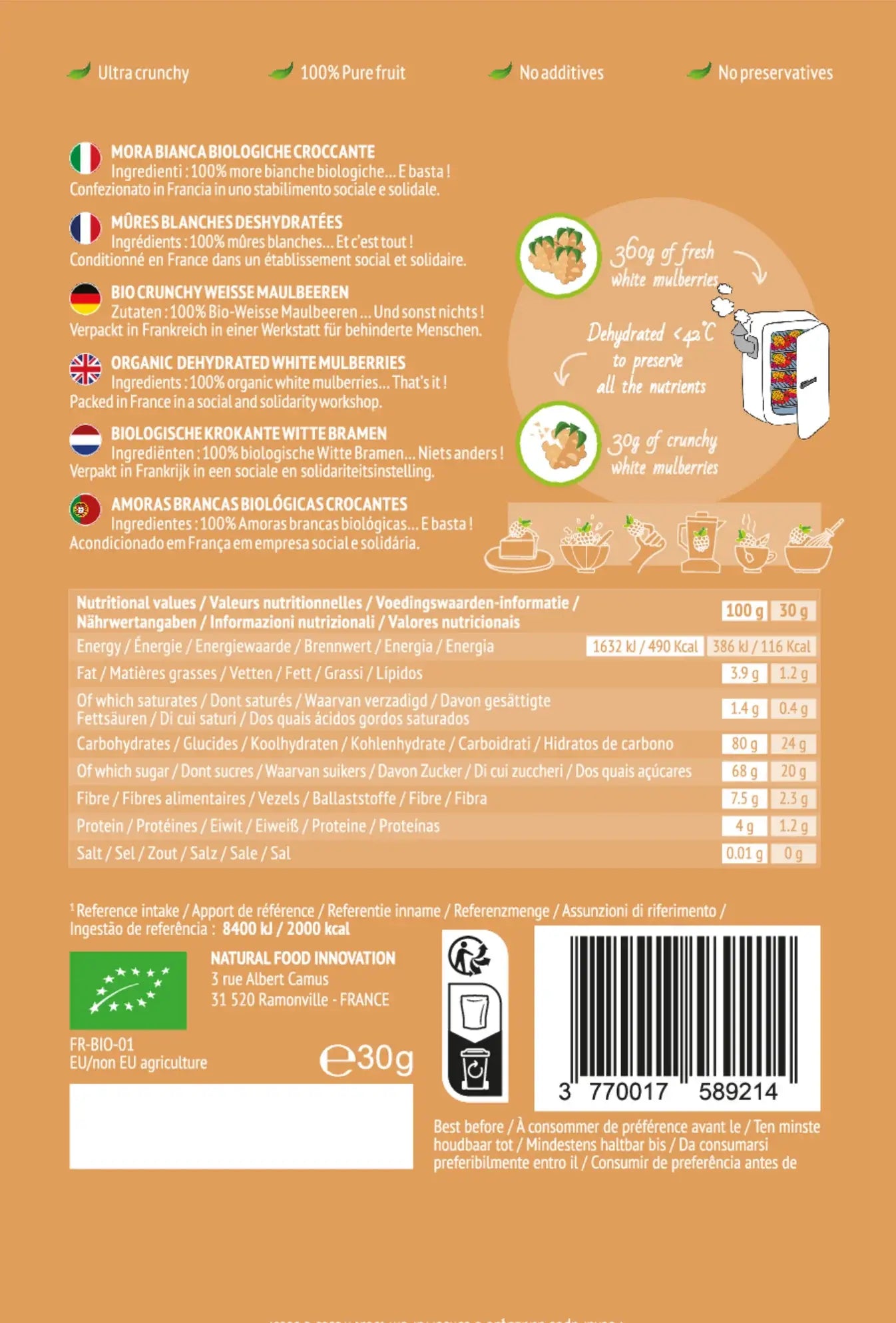 Crunchy Fruit Mûre Blanche bio