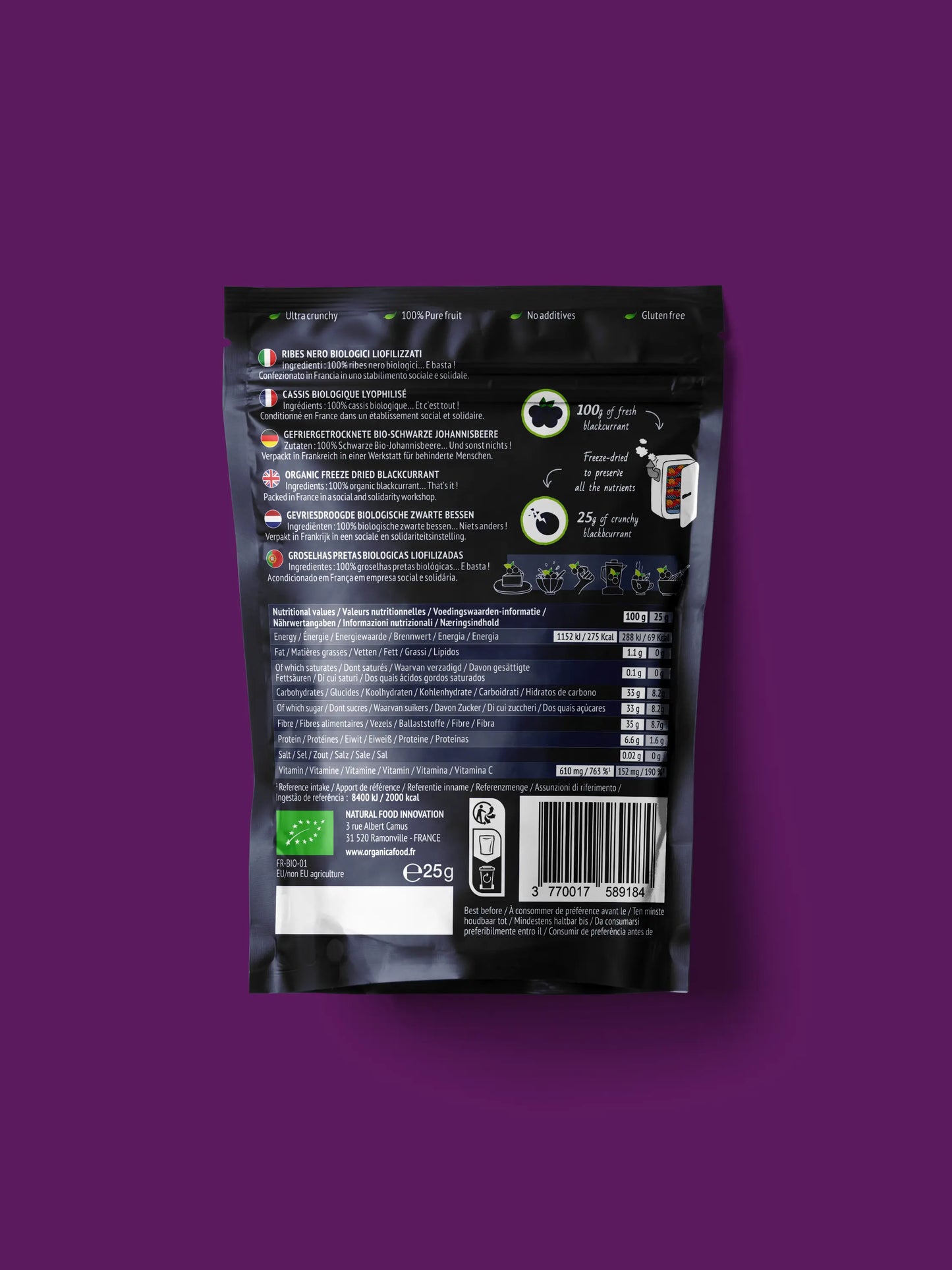 Crunchy Fruit Cassis organic 