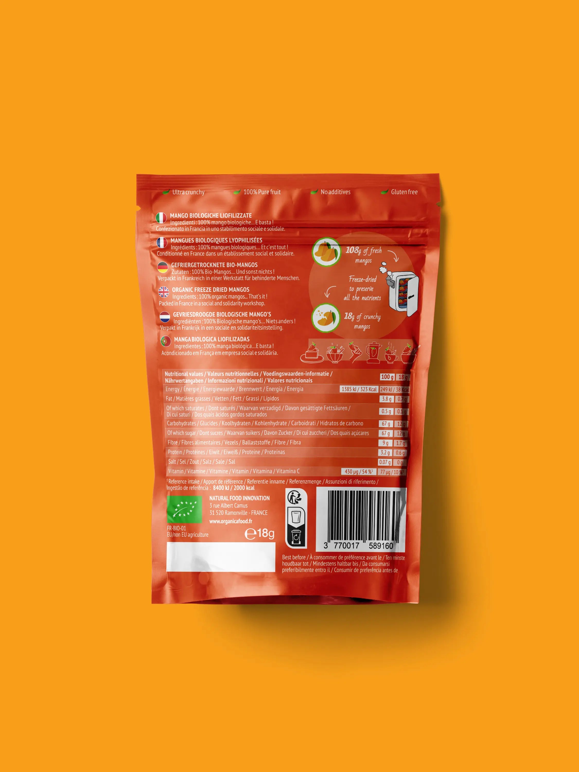 Knusprige Frucht-Bio-Mango
