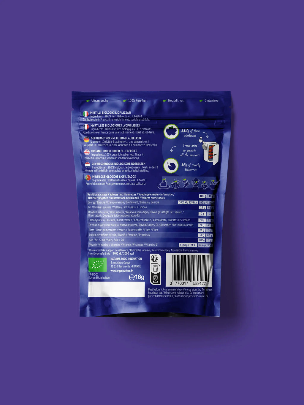 Crunchy Fruit Bio-Blaubeere
